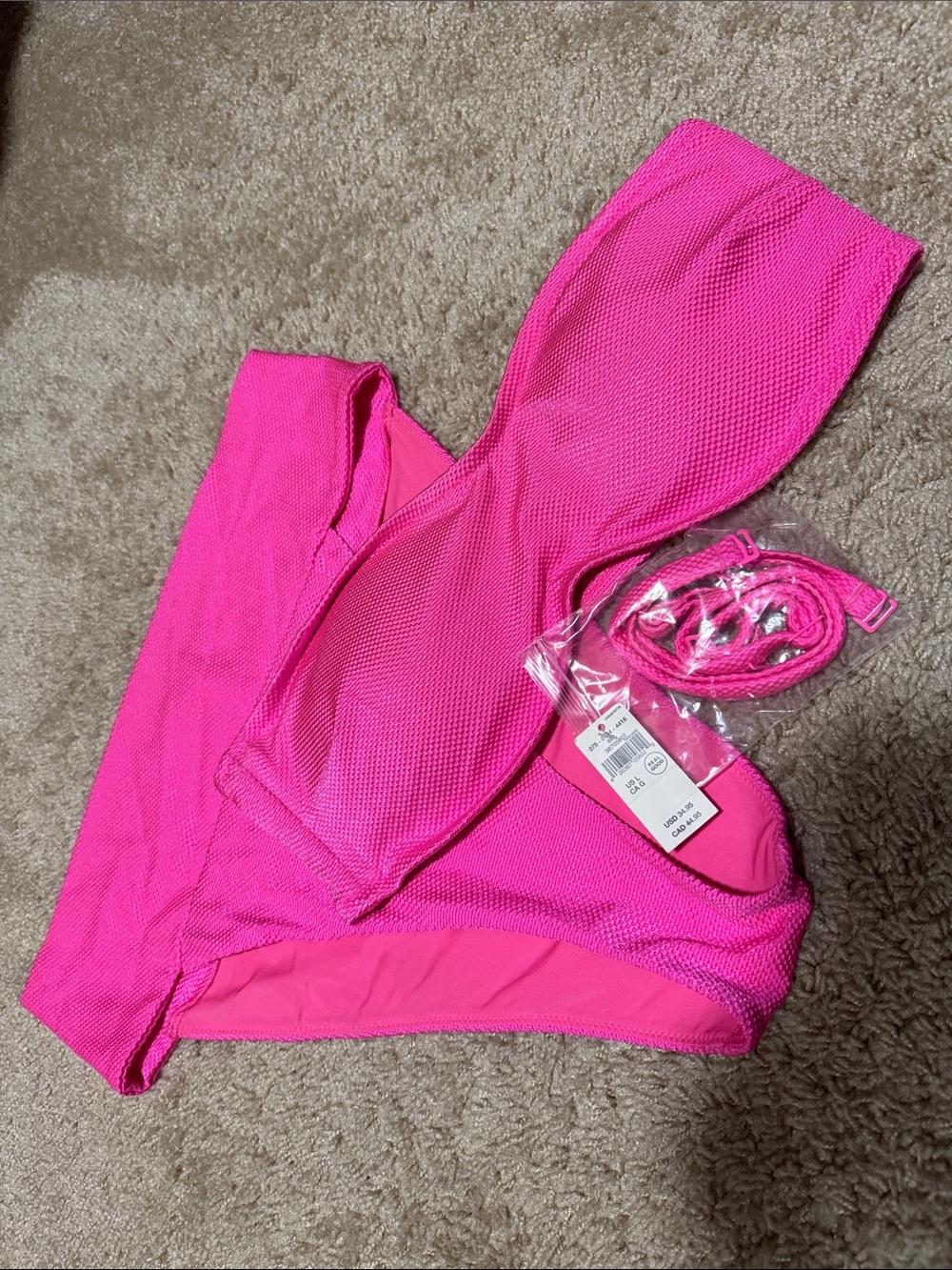 aerie Hot Pink Textured Bikini Set